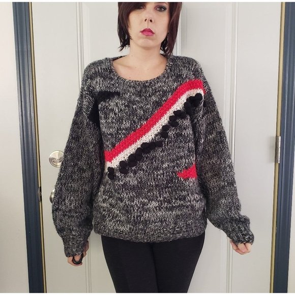 80s‎ Graphic Crew Neck Sweater - Picture 1 of 4